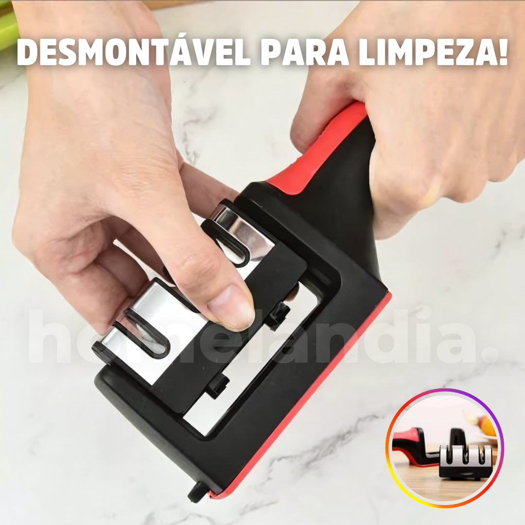 Kit Faqueiro - Amolador 3 em 1 + Jogo de Facas Aço Inox MisterChef™ [Brinde]